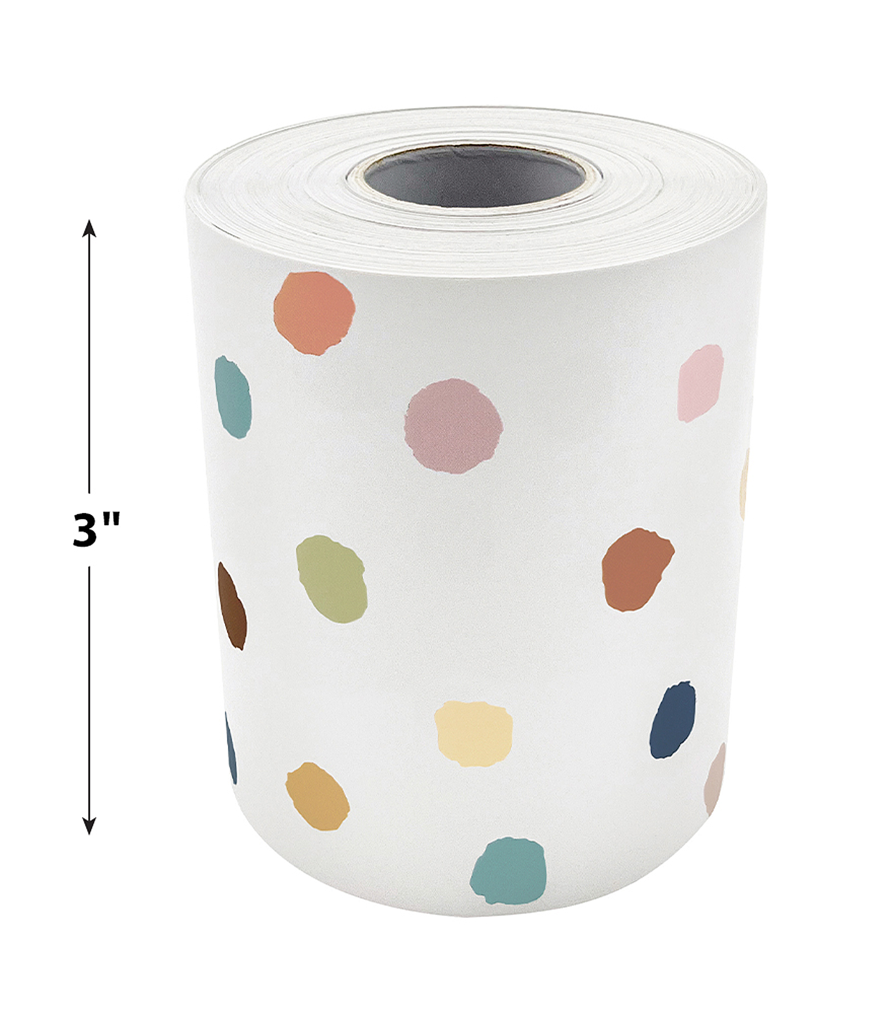 Everyone is Welcome Painted Dots Straight Rolled Border Trim