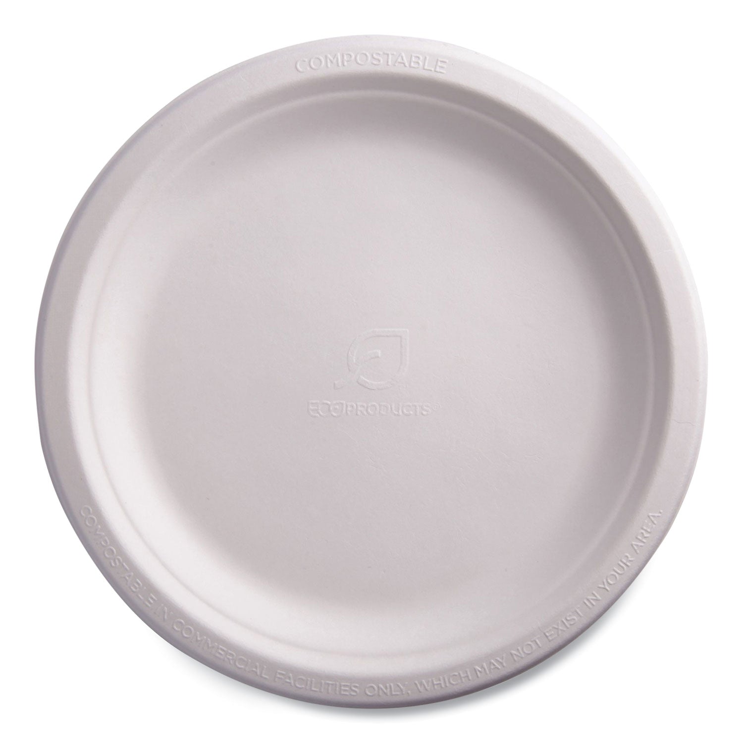 Breakroom - Disposable - Microwave Safe - 9" Diameter - White - Sugarcane Fiber Body - 500 / Carton