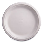 Breakroom - Disposable - Microwave Safe - 9" Diameter - White - Sugarcane Fiber Body - 500 / Carton