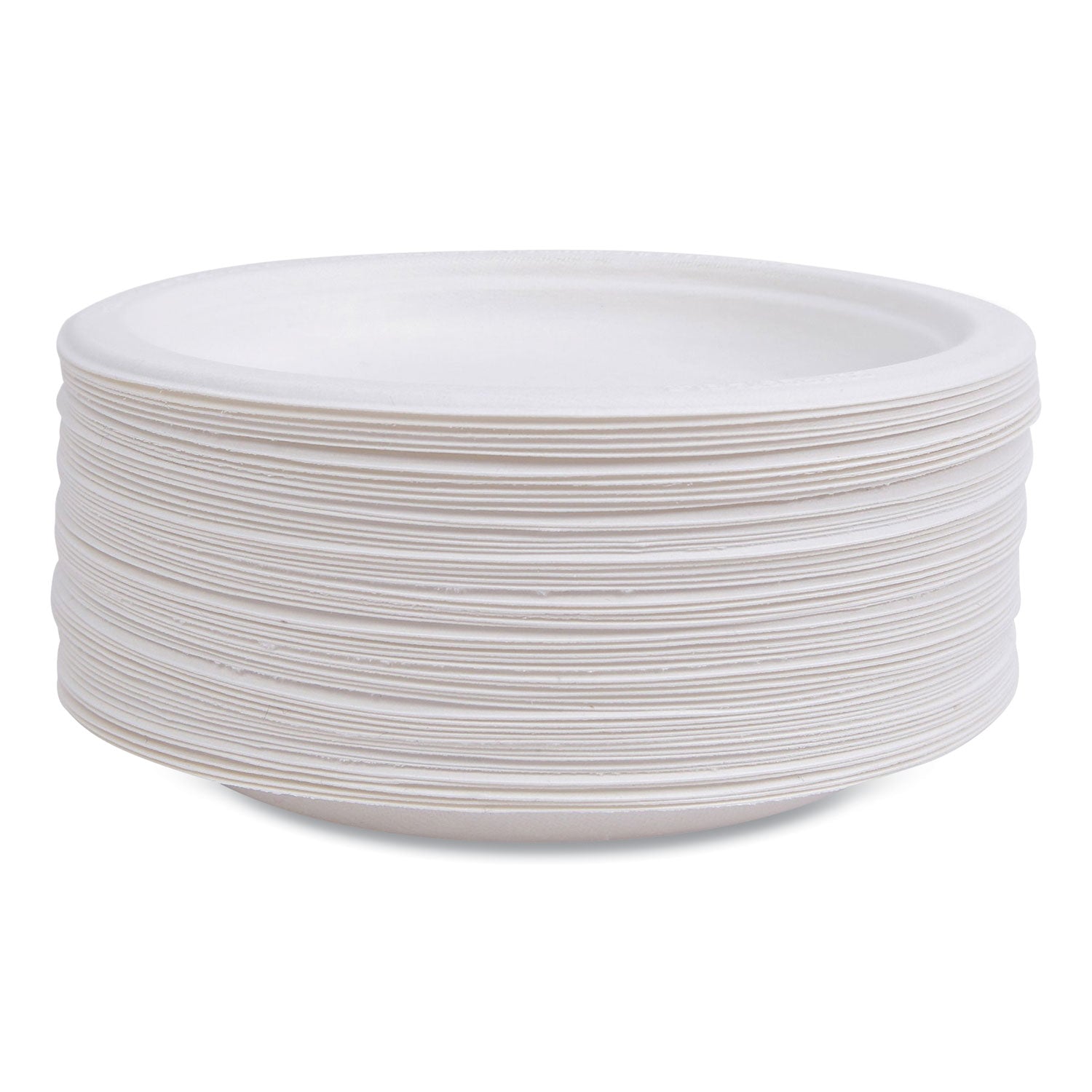 Breakroom - Disposable - Microwave Safe - 6" Diameter - White - Sugarcane Fiber Body - 1000 / Carton