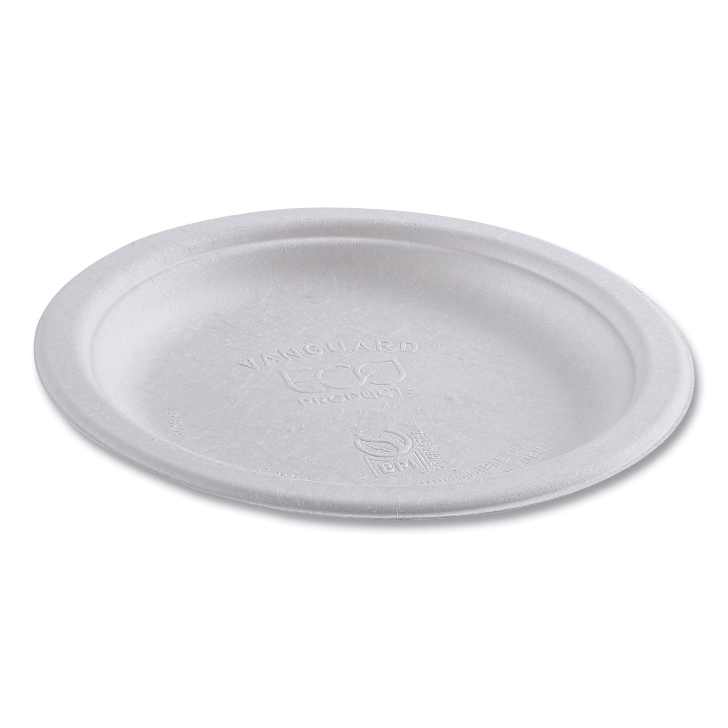 Breakroom - Disposable - Microwave Safe - 6" Diameter - White - Sugarcane Fiber Body - 1000 / Carton