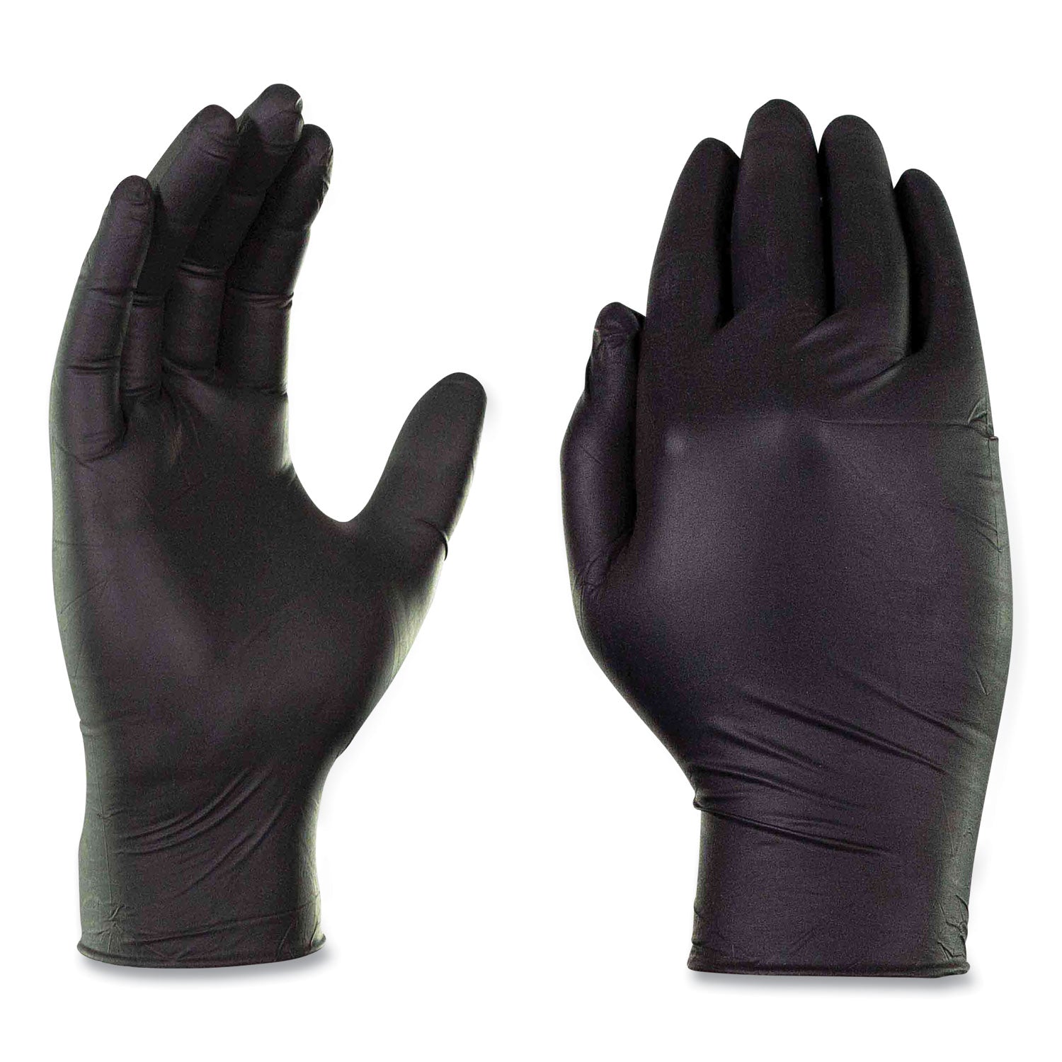 Industrial Nitrile Gloves, Powder-Free, 3 mil, Large, Black, 100/Box, 10 Boxes/Carton