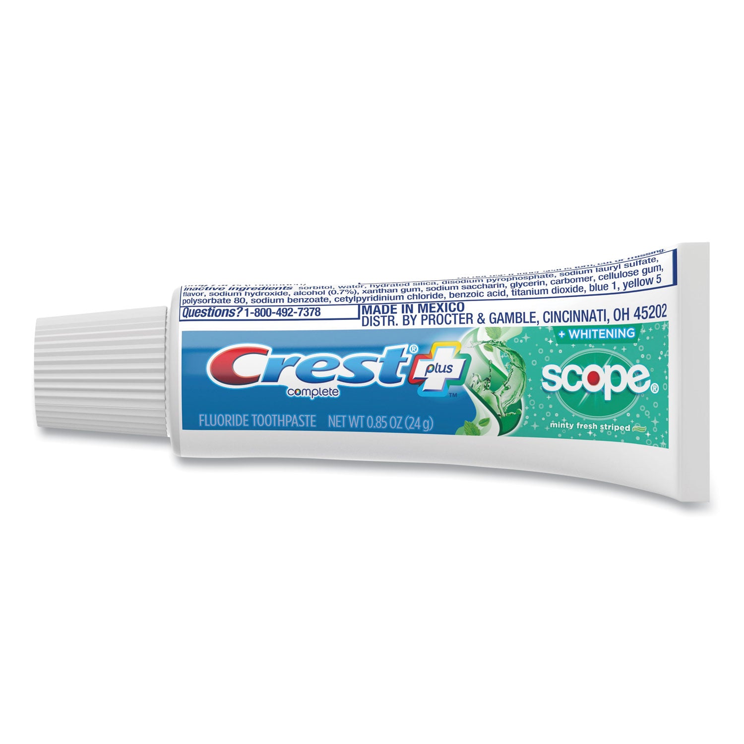 Complete Whitening Toothpaste + Scope, Mint, 0.85 oz Tube, 72/Carton
