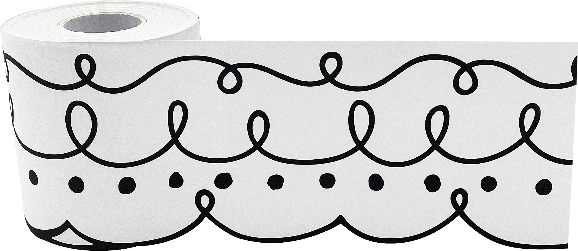 Squiggles and Dots Die-Cut Rolled Border Trim