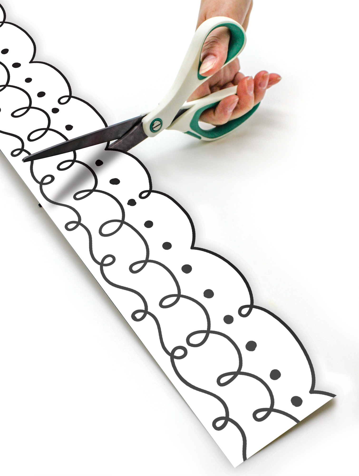Squiggles and Dots Die-Cut Rolled Border Trim