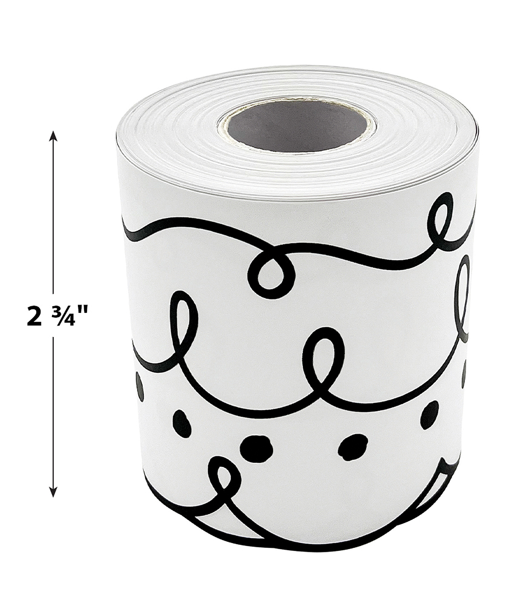 Squiggles and Dots Die-Cut Rolled Border Trim
