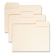 Smead SuperTab 1/3 Tab Cut Letter Recycled Top Tab File Folder - 8 1/2" x 11" - 3/4" Expansion - Top Tab Location - Assorted Tab Position - 14 pt. - 1 Plys - Manila - Durable, Heavyweight - 10% Recycled - 50 / Box