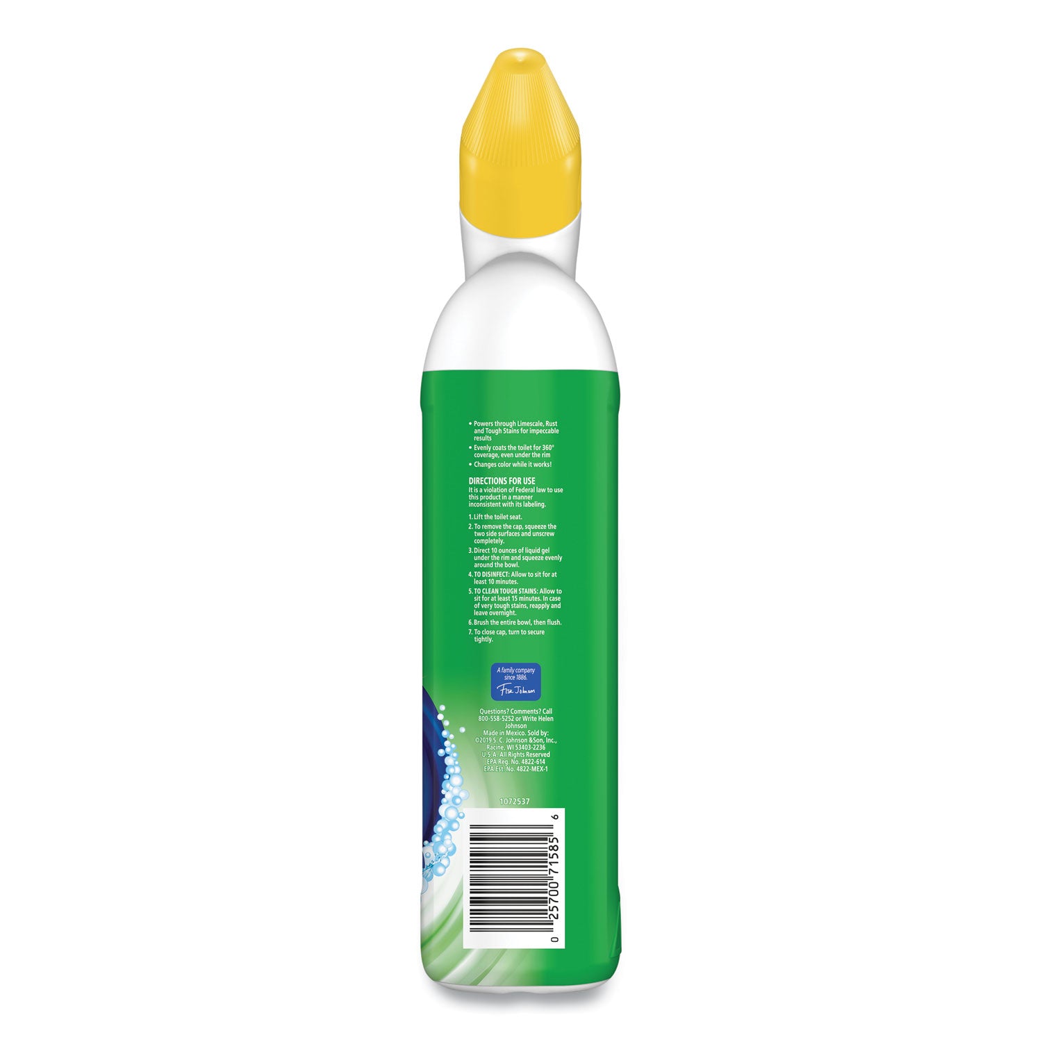 Power Stain Destroyer Toilet Bowl Disinfectant, Rainshower Scent, 24 Oz Bottle, 6/Carton