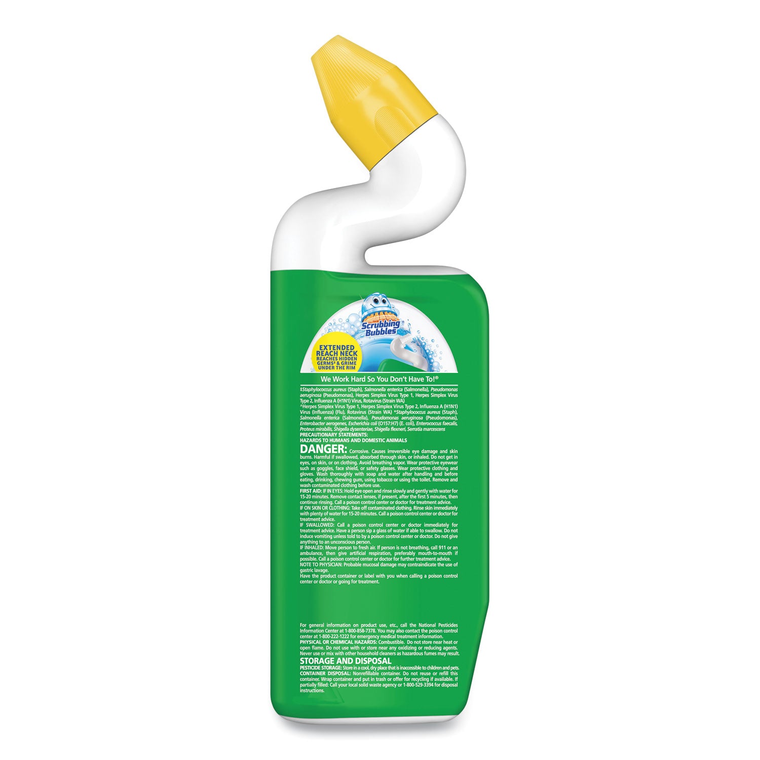 Power Stain Destroyer Toilet Bowl Disinfectant, Rainshower Scent, 24 Oz Bottle, 6/Carton