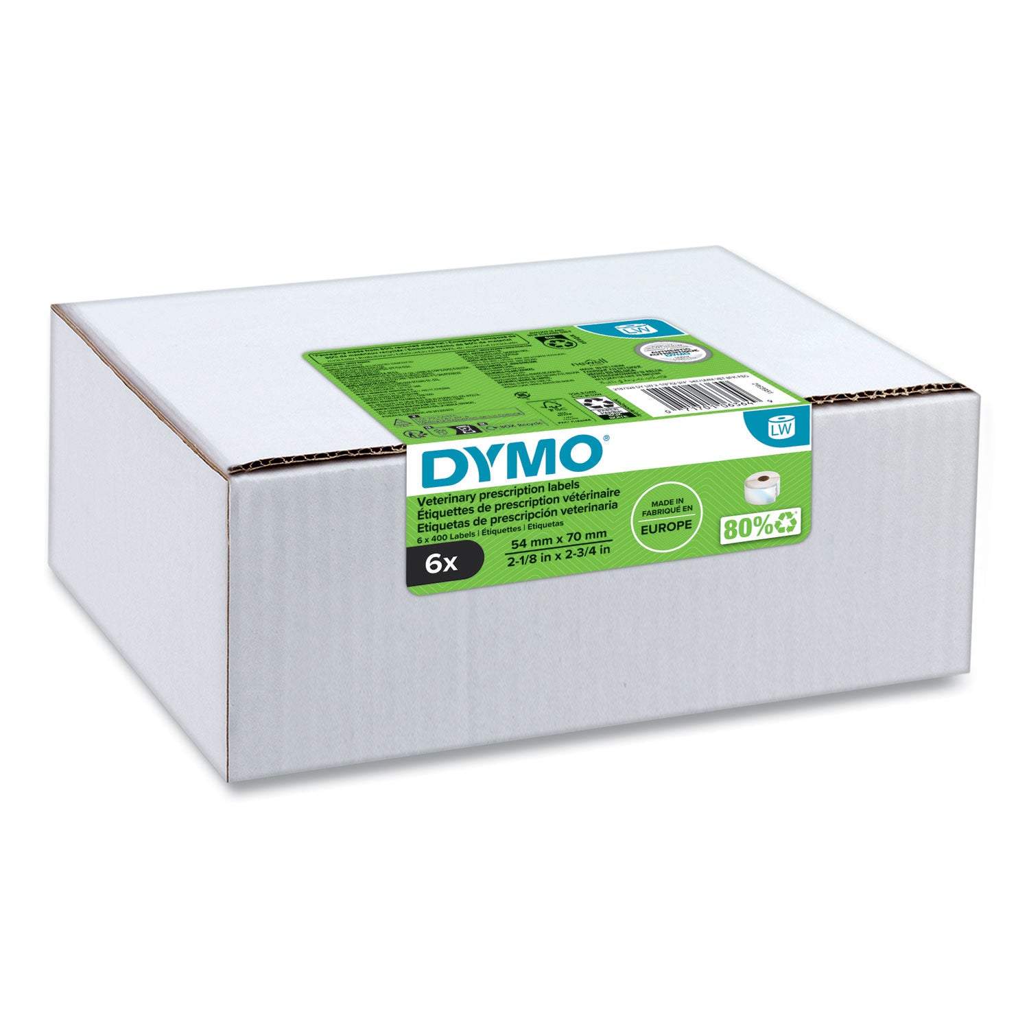 x 2 3/4" Width x 2 1/8" Length - Roll - Direct Thermal - White - Pre-printed, Jam-free - 400 / Roll - 6 / Box