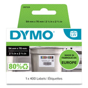 2 1/8" Width x 2 3/4" Length - Laser - White - Paper - Durable - 400 / Roll - 1 Roll