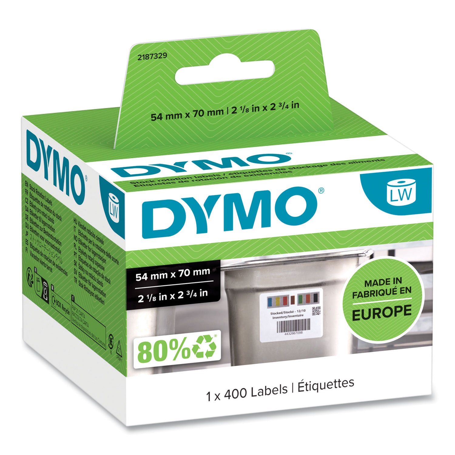 2 1/8" Width x 2 3/4" Length - Laser - White - Paper - Durable - 400 / Roll - 1 Roll