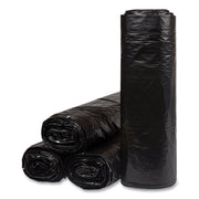 Low-Density Commercial Can Liners, 60 gal, 1.2 mil, 38" x 58", Black, Interleaved Roll, 10 Bags/Roll, 10 Rolls/Carton