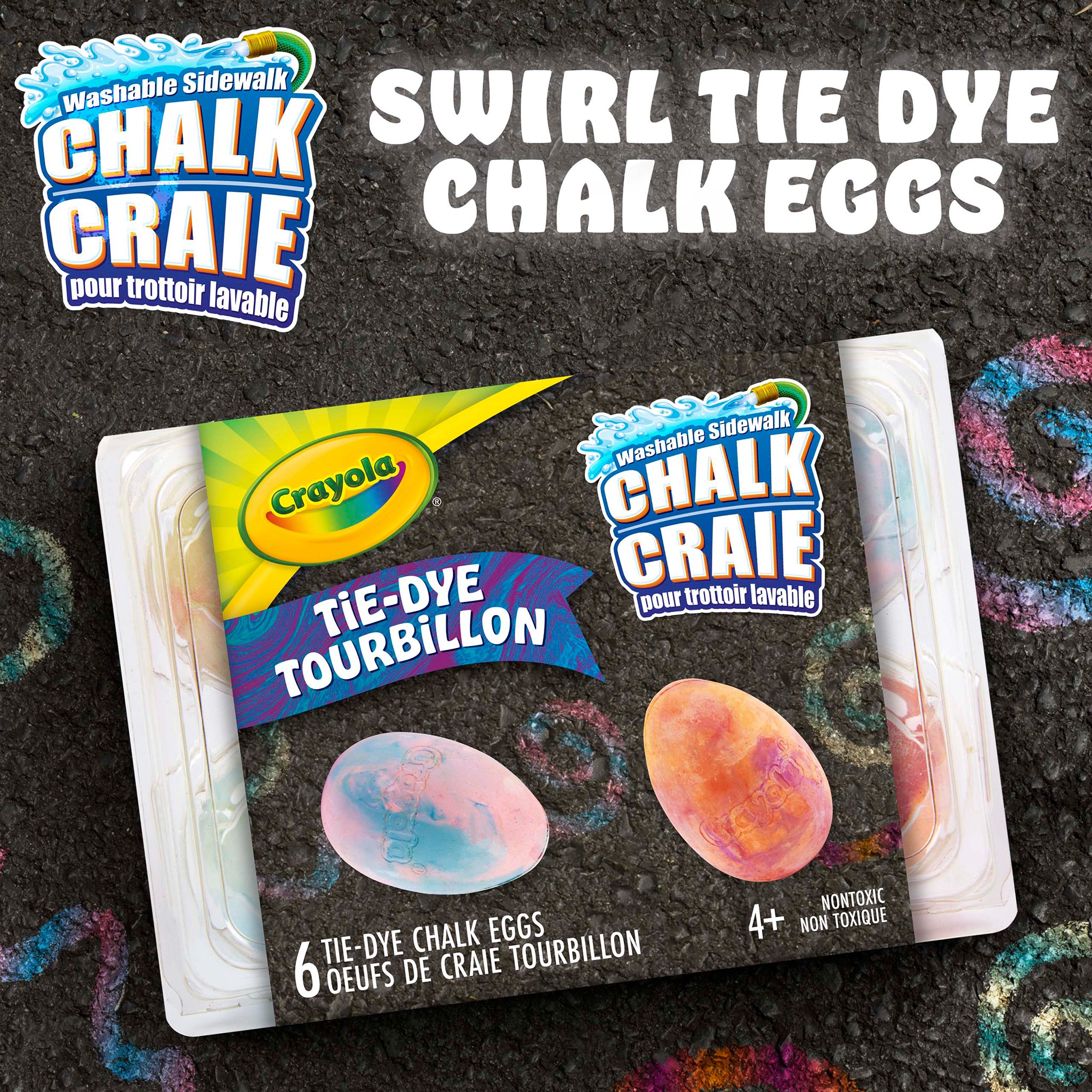 Tie Dye Egg Chalk, 6 Count