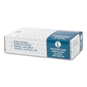 Embossed Polyethylene Disposable Gloves, Large, Powder-Free, Clear, 500/Box, 4 Boxes/Carton