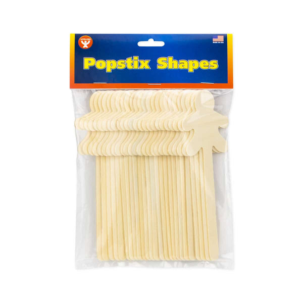 Wood Popstix Shapes - 25 People Sticks