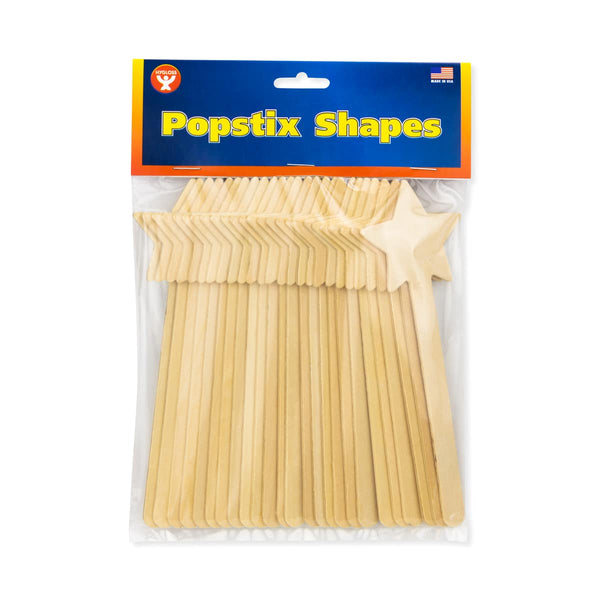 Wood Popstix Shapes - 25 Star Sticks