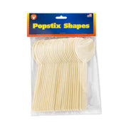 Wood Popstix Shapes - 25 Hearts Sticks