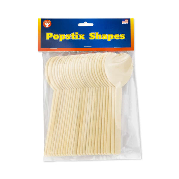 Wood Popstix Shapes - 25 Hearts Sticks