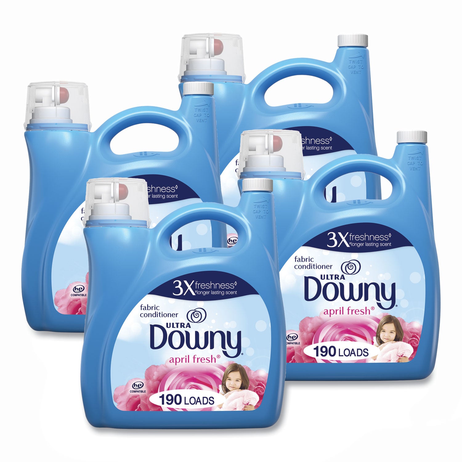 Downy Ultra Fabric Conditioner, April Fresh Scent, Anti-static, Easy to Use, Light Blue, 140 oz (8.75 lb), 1 Bottle