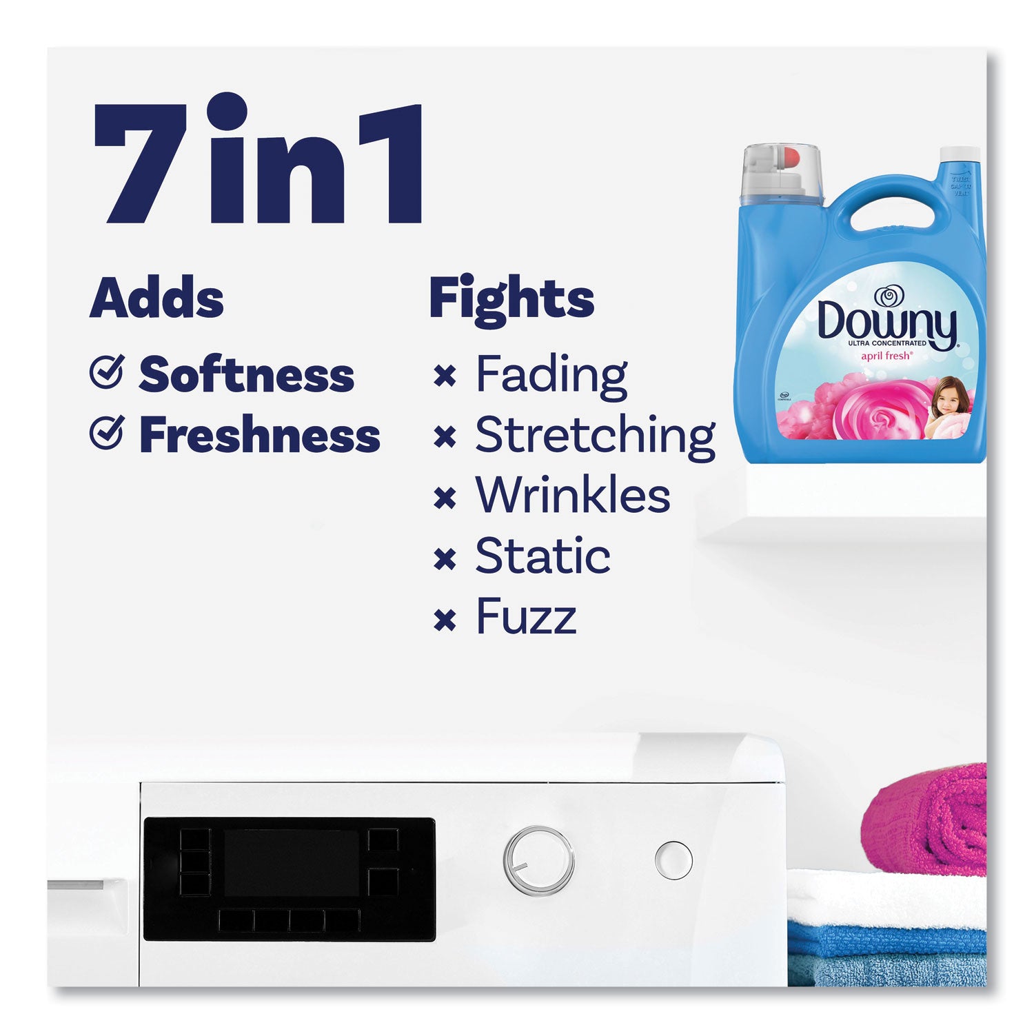 Downy Ultra Fabric Conditioner, April Fresh Scent, Anti-static, Easy to Use, Light Blue, 140 oz (8.75 lb), 1 Bottle