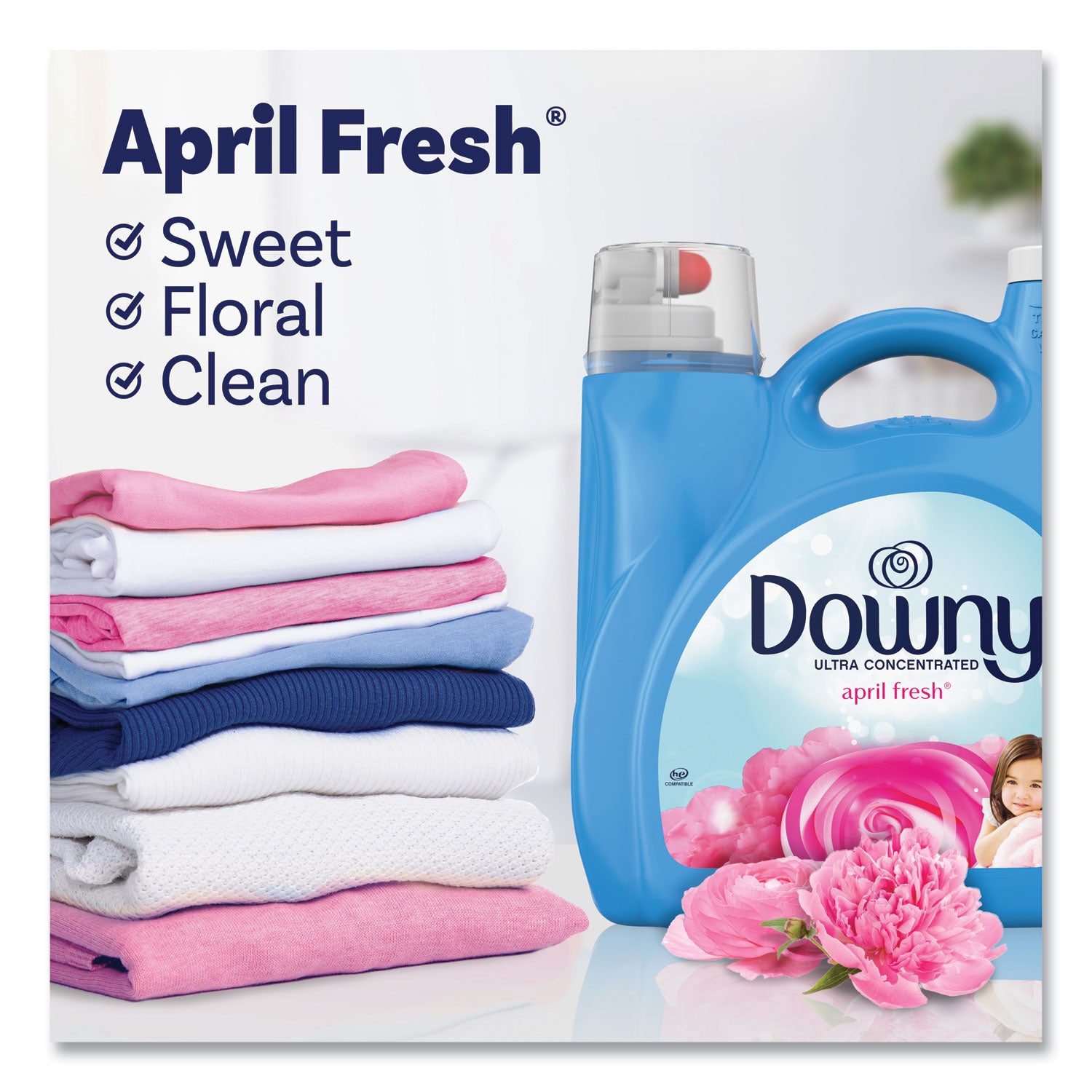 Downy Ultra Fabric Conditioner, April Fresh Scent, Anti-static, Easy to Use, Light Blue, 140 oz (8.75 lb), 1 Bottle