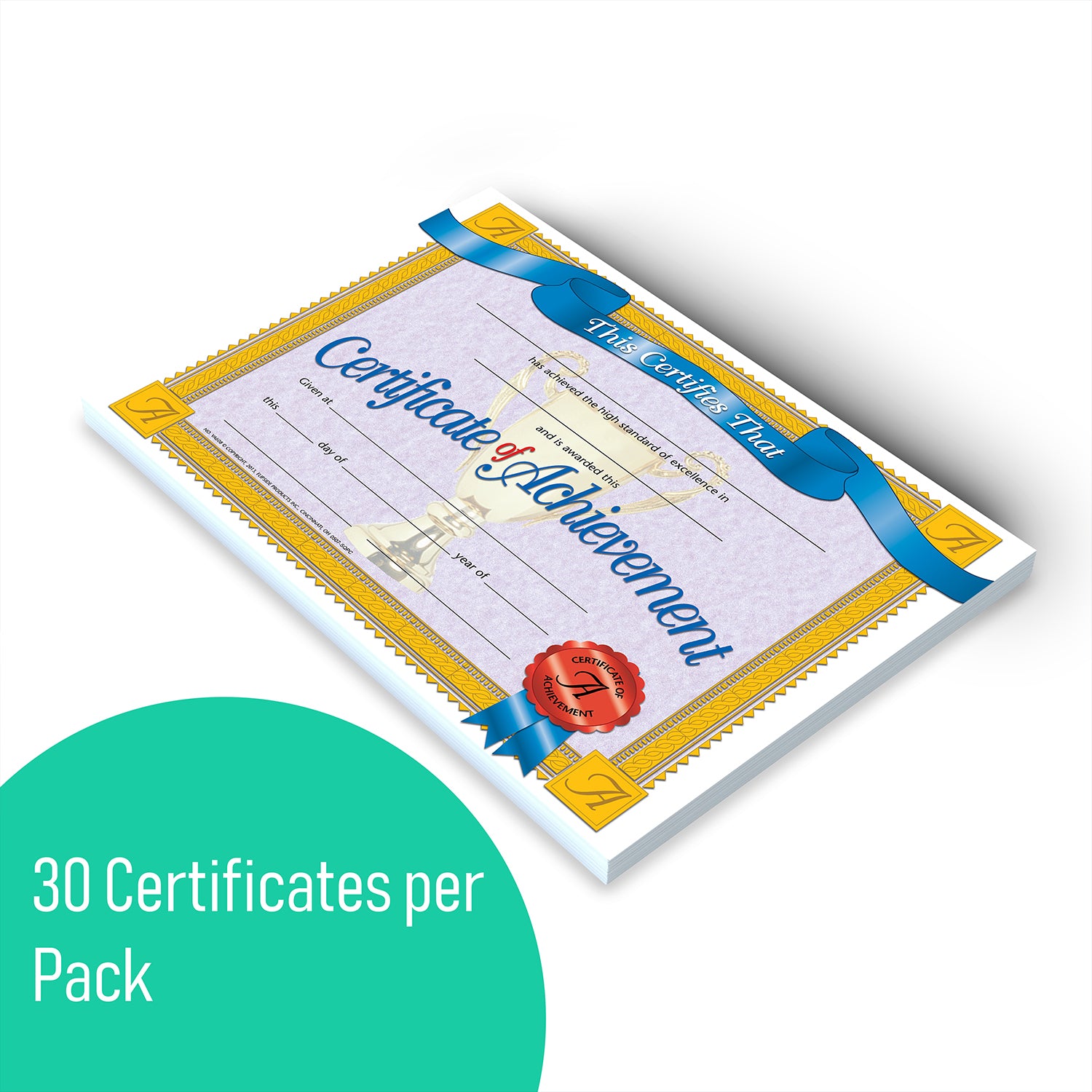 Certificate of Achievement, 8.5" x 11", Pack of 30