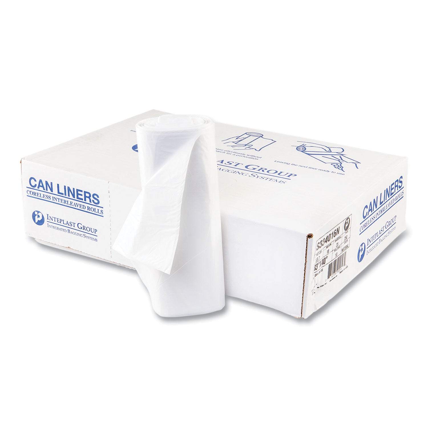 33 gal Capacity - 40" Width x 0.63 mil (16 Micron) Thickness - High Density - Natural - High-density Polyethylene (HDPE) - Kitchen, Breakroom - 250 / Pack