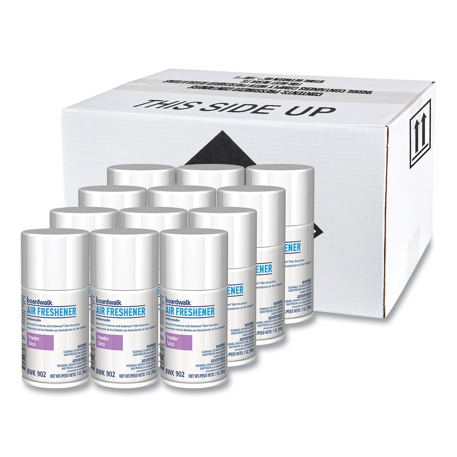 Metered Air Freshener Refill, Powder Mist Scent, 7 oz Aerosol Spray, 12/Carton