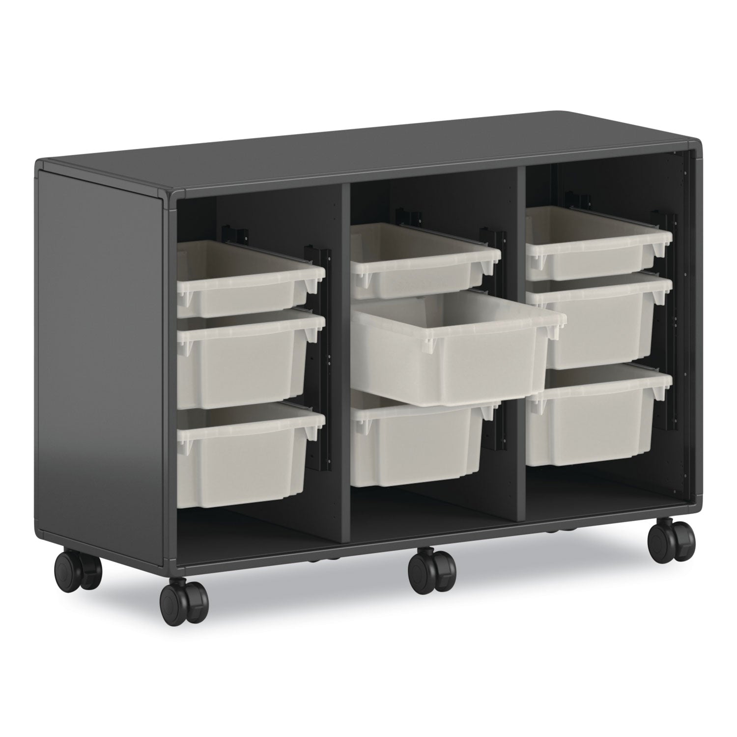 HON Flagship Storage Tray Kit, Includes 2 Bins and 4 Rails, 6" Height, Handle, 1 Each