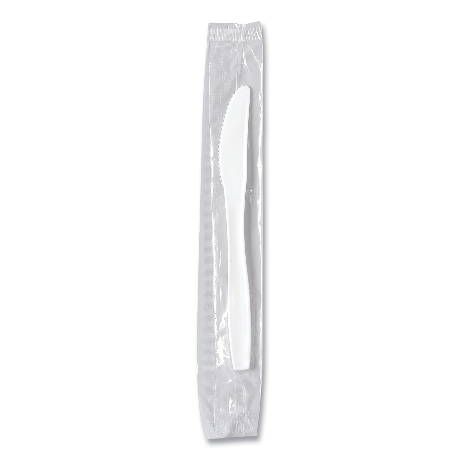 Regal Mediumweight Cutlery, Individually Wrapped, Knife, Plastic, White, 1,000/Carton