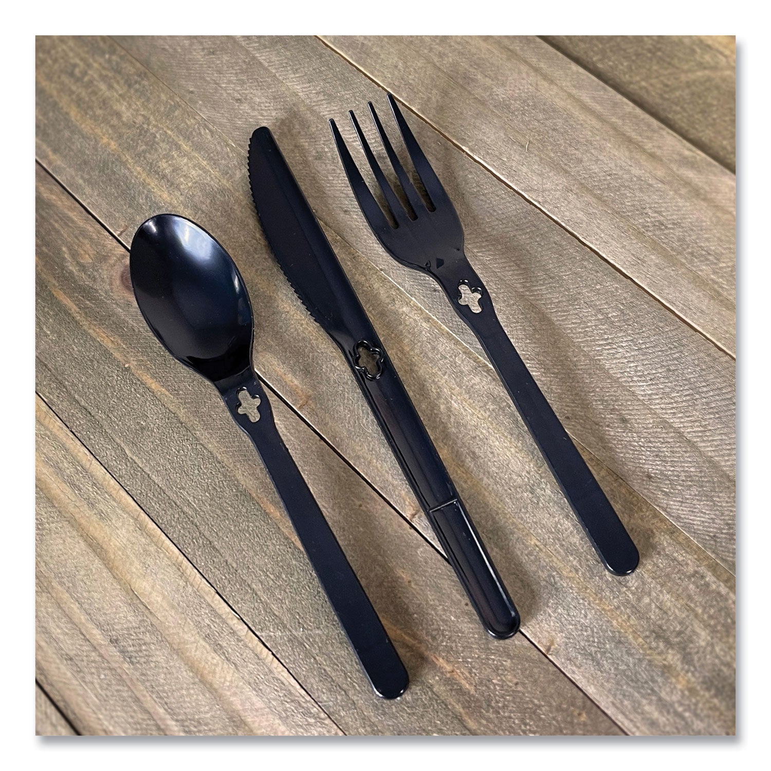 WeGo Polystyrene Utensils, Knife, Plastic, Black, 1,000/Carton