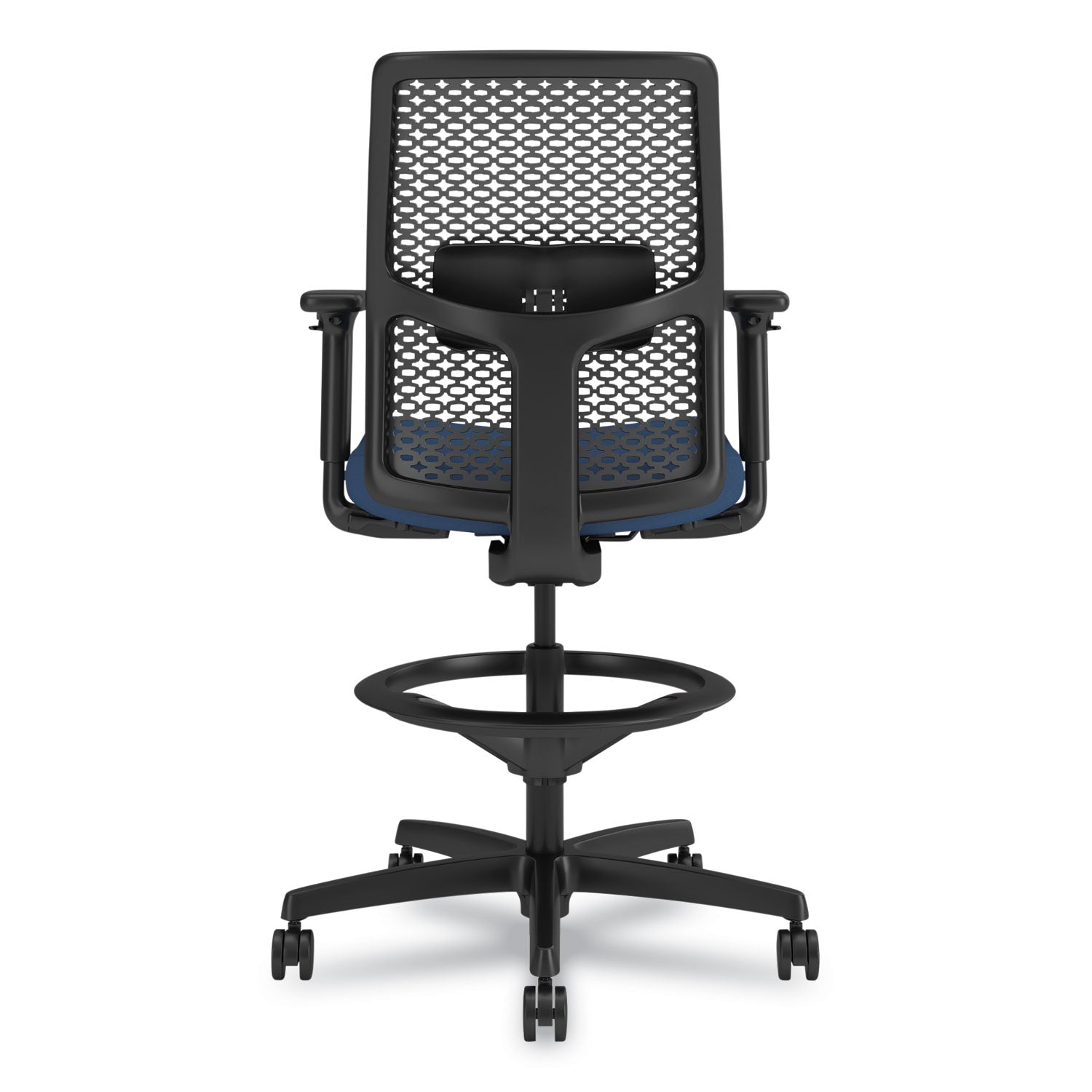 HON Ignition 2.0 Sitting Stool - Charcoal Back Color - Low Back - Blue - 1 Each