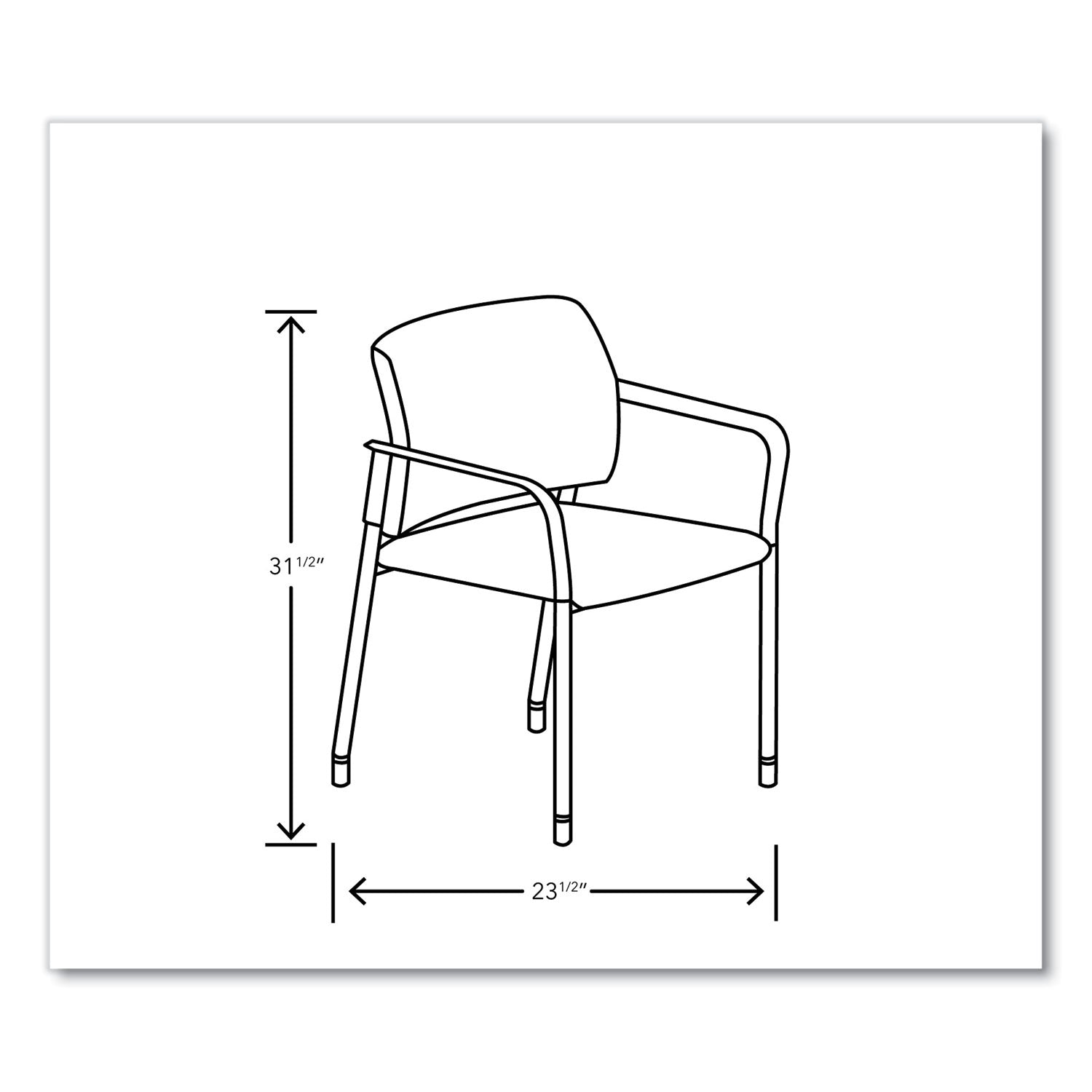 Steel Frame Material - Four-legged Base - Gray - Vinyl - Armrest - 2 / Carton