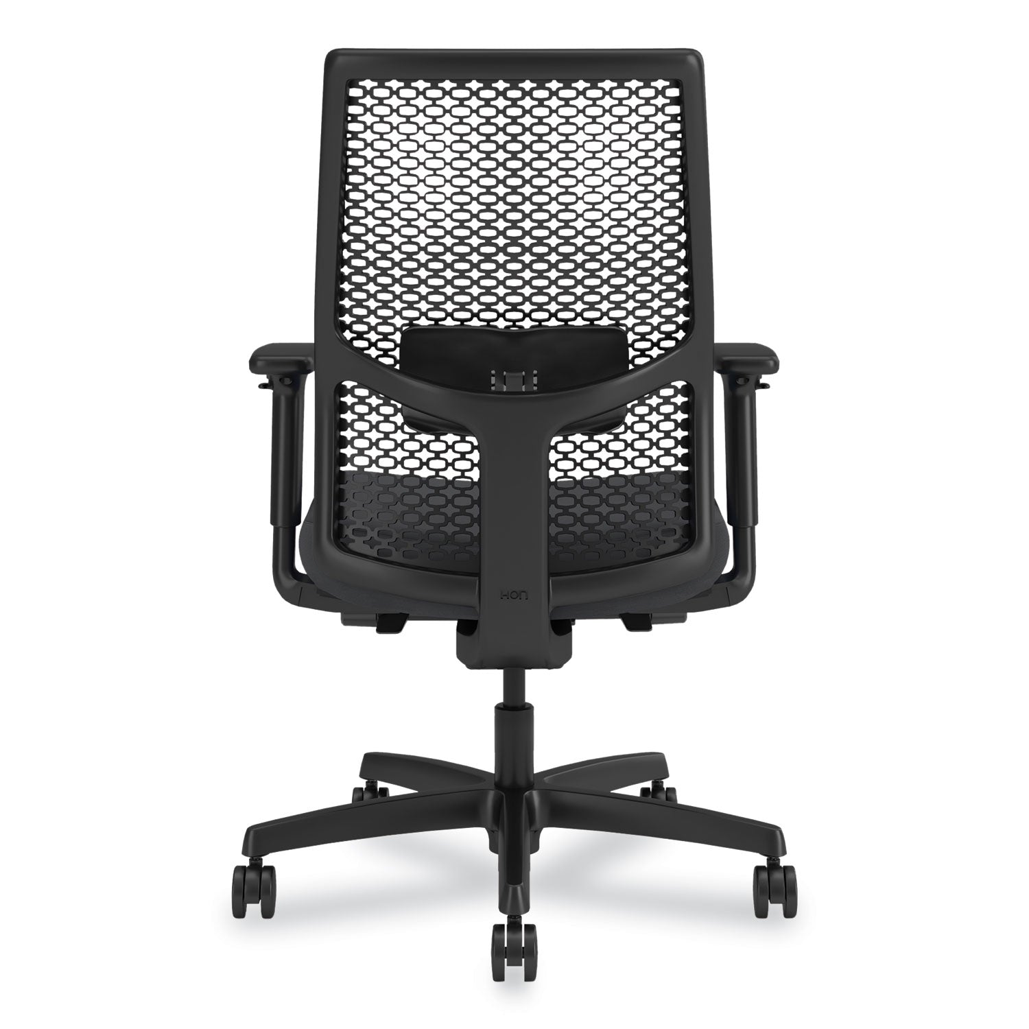 HON Ignition ReActiv Back Task Chair - Fabric Seat - Fabric Seat Material - Mesh Back Material - Black Frame Color - 5-star Base - Charcoal, Basalt - Armrest - 1 Each