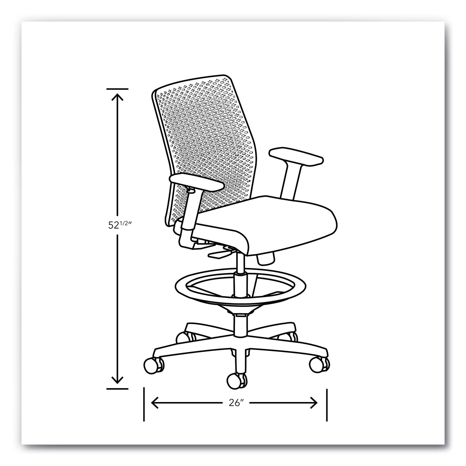 HON Ignition 2.0 Sitting Stool - Charcoal Back Color - Low Back - Gray - 1 Each