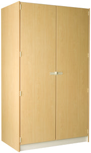 Deep Instrument Storage, Door Style: Solid Doors, Battle Creek Oak, 84"H x 48"W x 29"D