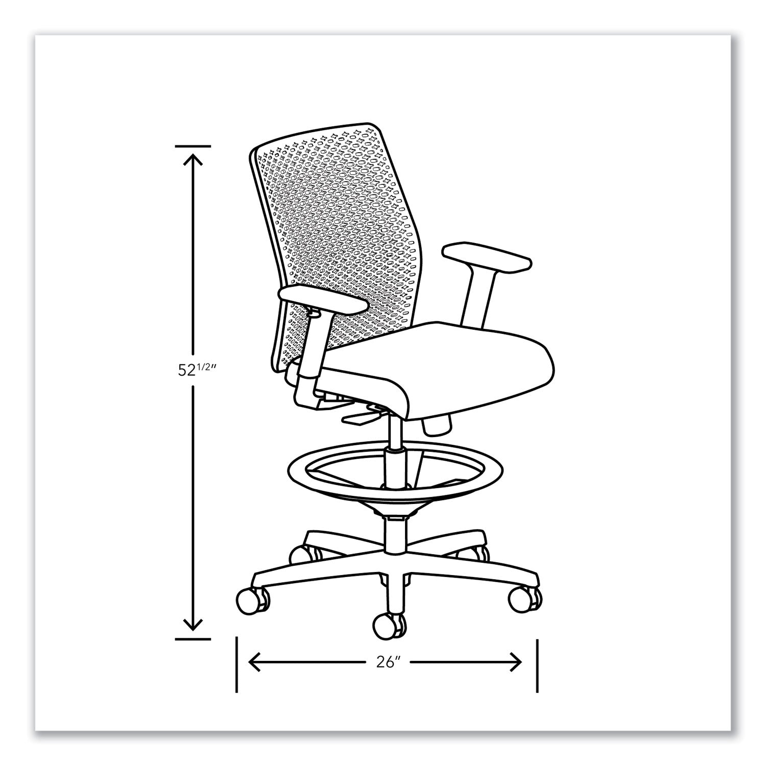 HON Ignition 2.0 Sitting Stool - Charcoal Back Color - Low Back - Blue - 1 Each