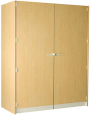 Deep Instrument Storage, Door Style: Solid Doors, Battle Creek Oak, 84"H x 60"W x 29"D