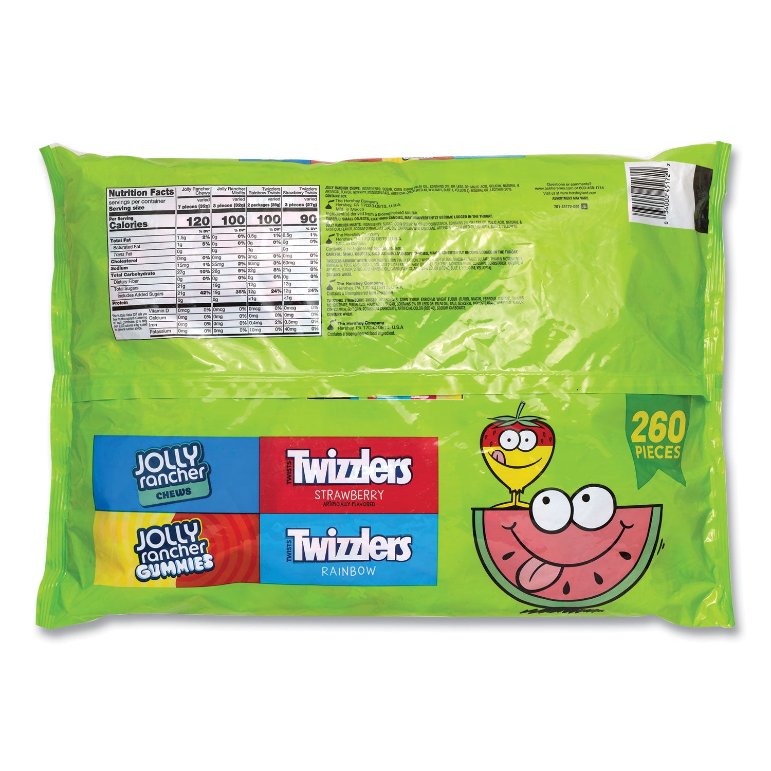Strawberry, Assorted - Individually Wrapped - 4.34 lb - 260 / Carton