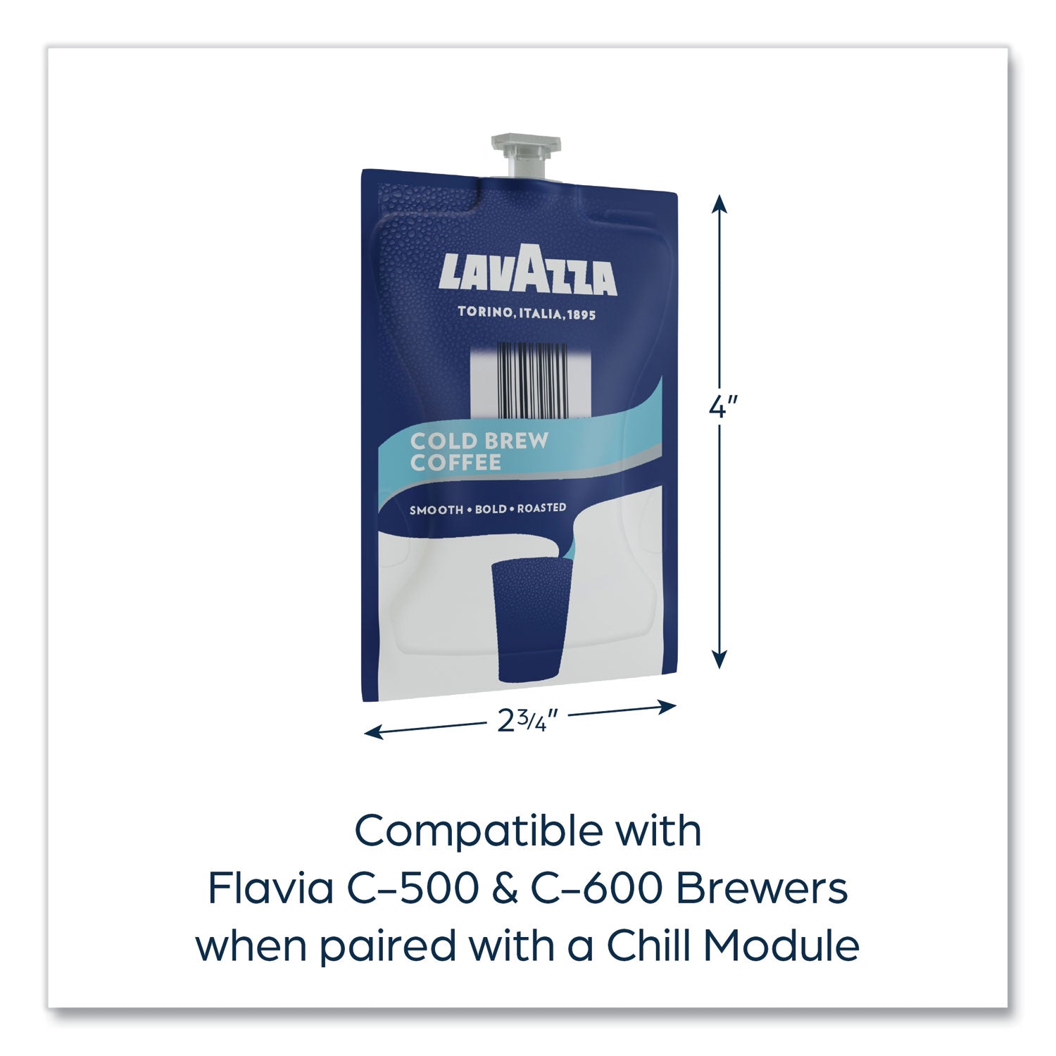 Compatible with Flavia Creation 300 with Chill Refresh Module, Flavia Creation 600 with Chill Module - Cold Brewed, Ice Coffee - Light - Freshpack - Cocoa - Kosher - 80 / Carton