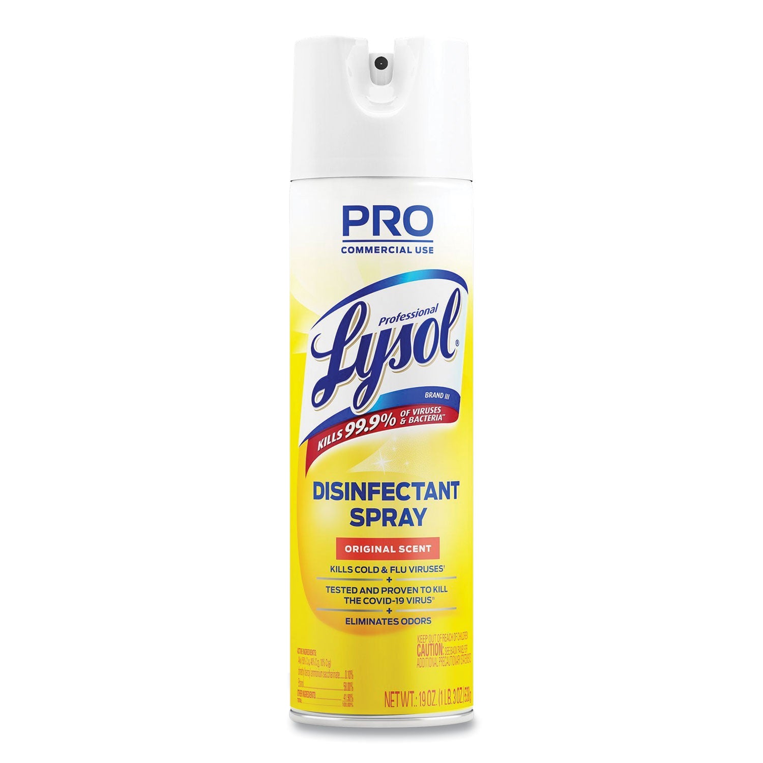 Professional Lysol Original Disinfectant Spray - For Multi Surface - 19 fl oz (0.6 quart) - Original Scent - Recommended For: Germs Remover - Pleasant Scent, Disinfectant, CFC-free - Clear - 12 / Carton