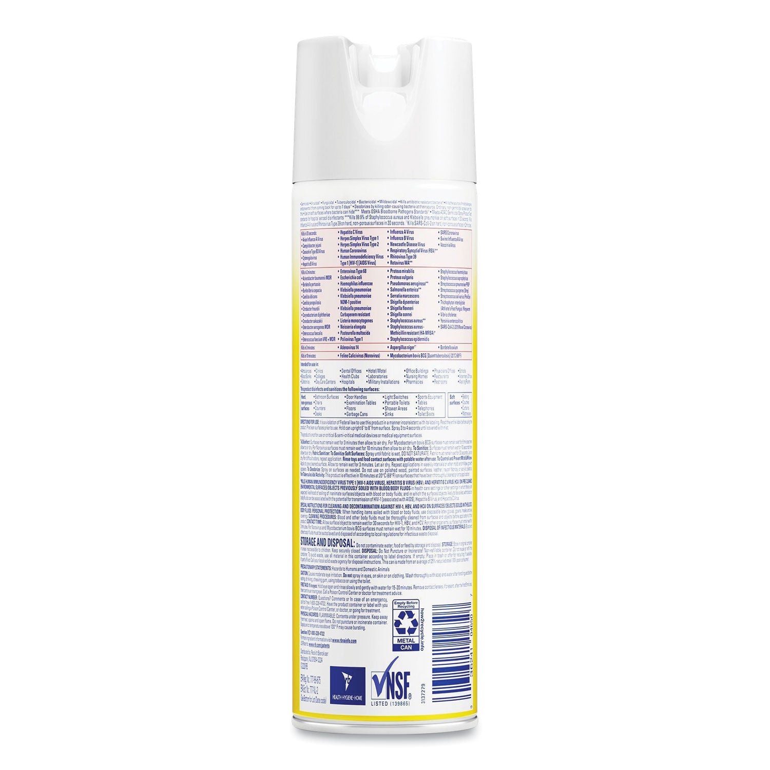 Professional Lysol Original Disinfectant Spray - For Multi Surface - 19 fl oz (0.6 quart) - Original Scent - Recommended For: Germs Remover - Pleasant Scent, Disinfectant, CFC-free - Clear - 12 / Carton