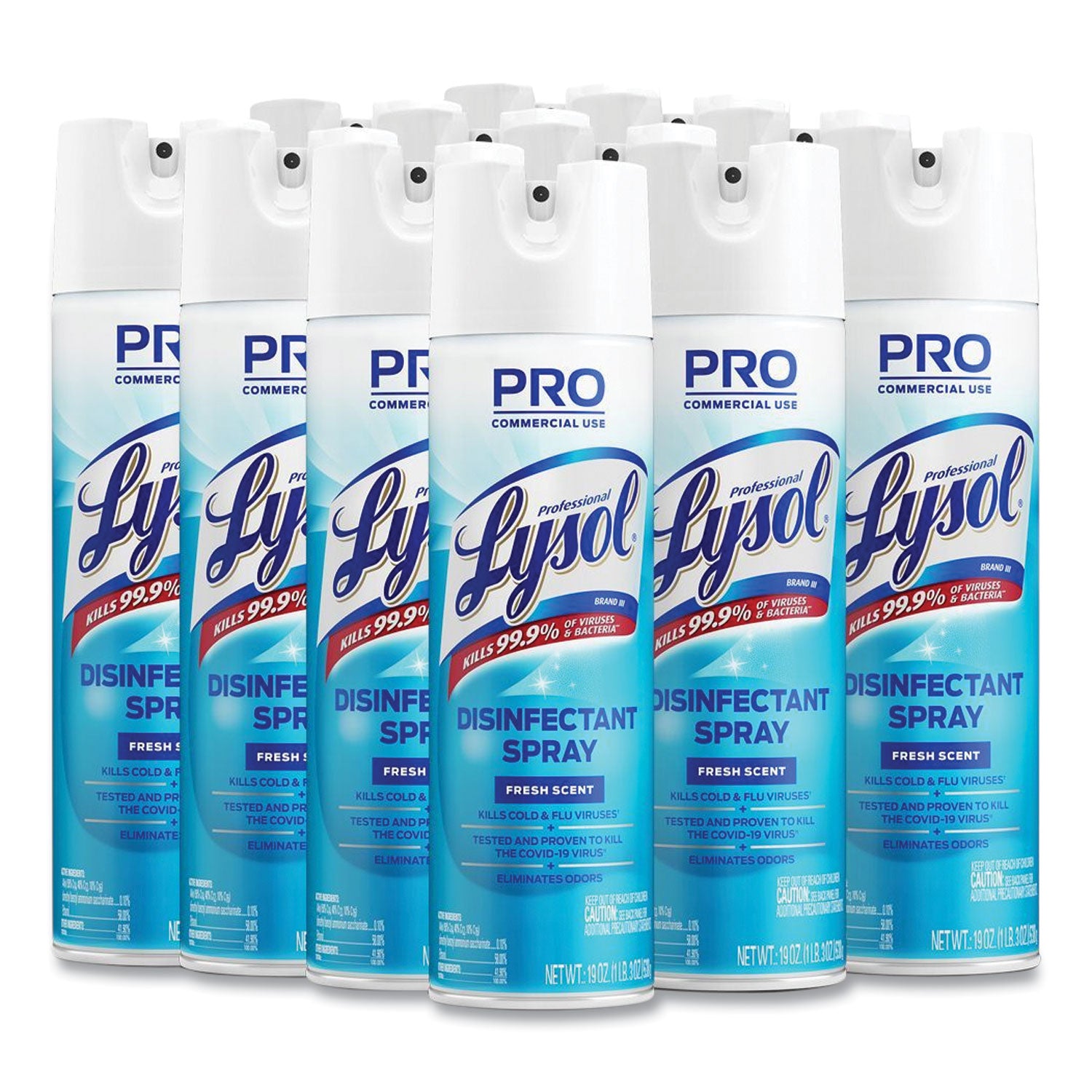 Professional Lysol Disinfectant Spray - For Multi Surface - 19 fl oz (0.6 quart) - Fresh Scent - Recommended For: Germs Remover - Pleasant Scent, Disinfectant, CFC-free - Clear - 12 / Carton