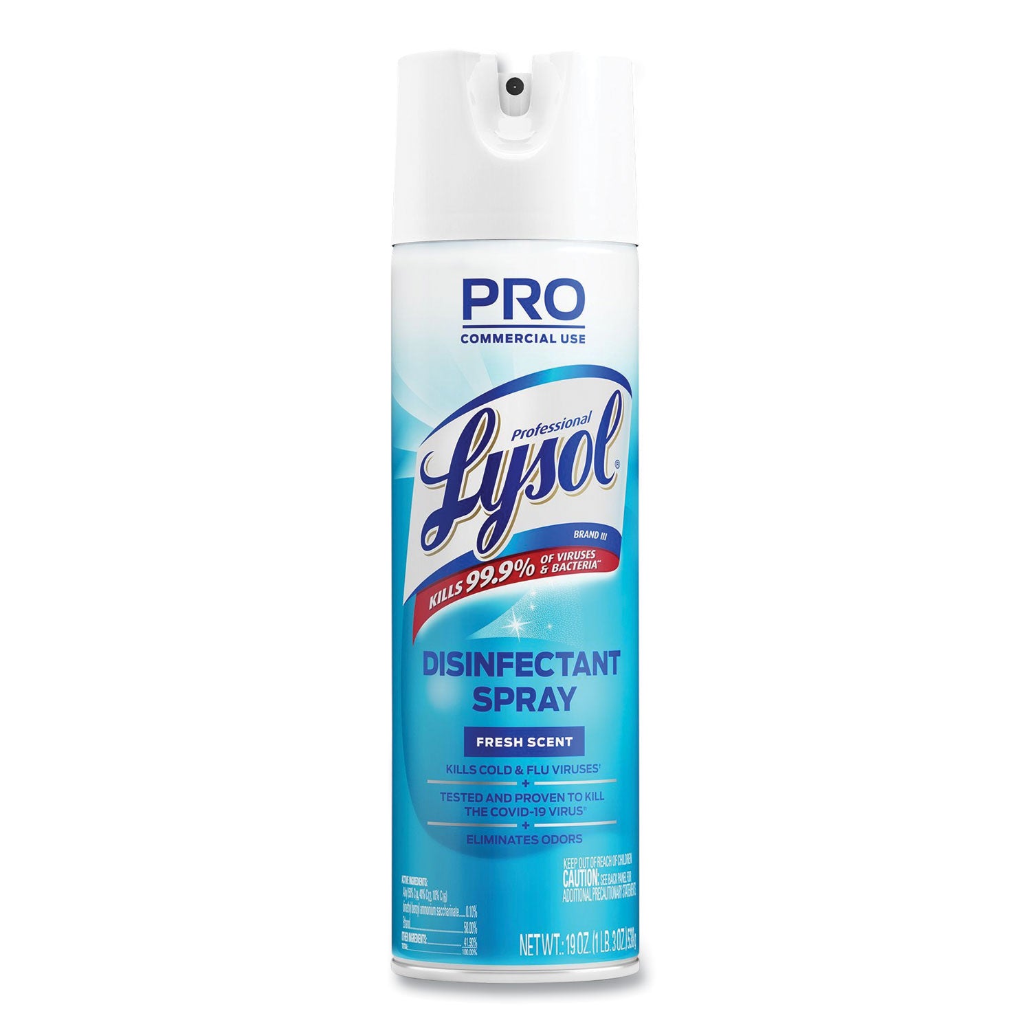 Professional Lysol Disinfectant Spray - For Multi Surface - 19 fl oz (0.6 quart) - Fresh Scent - Recommended For: Germs Remover - Pleasant Scent, Disinfectant, CFC-free - Clear - 12 / Carton