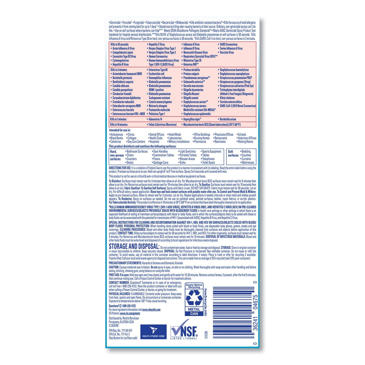 Professional Lysol Disinfectant Spray - For Multi Surface - 19 fl oz (0.6 quart) - Fresh Scent - Recommended For: Germs Remover - Pleasant Scent, Disinfectant, CFC-free - Clear - 12 / Carton