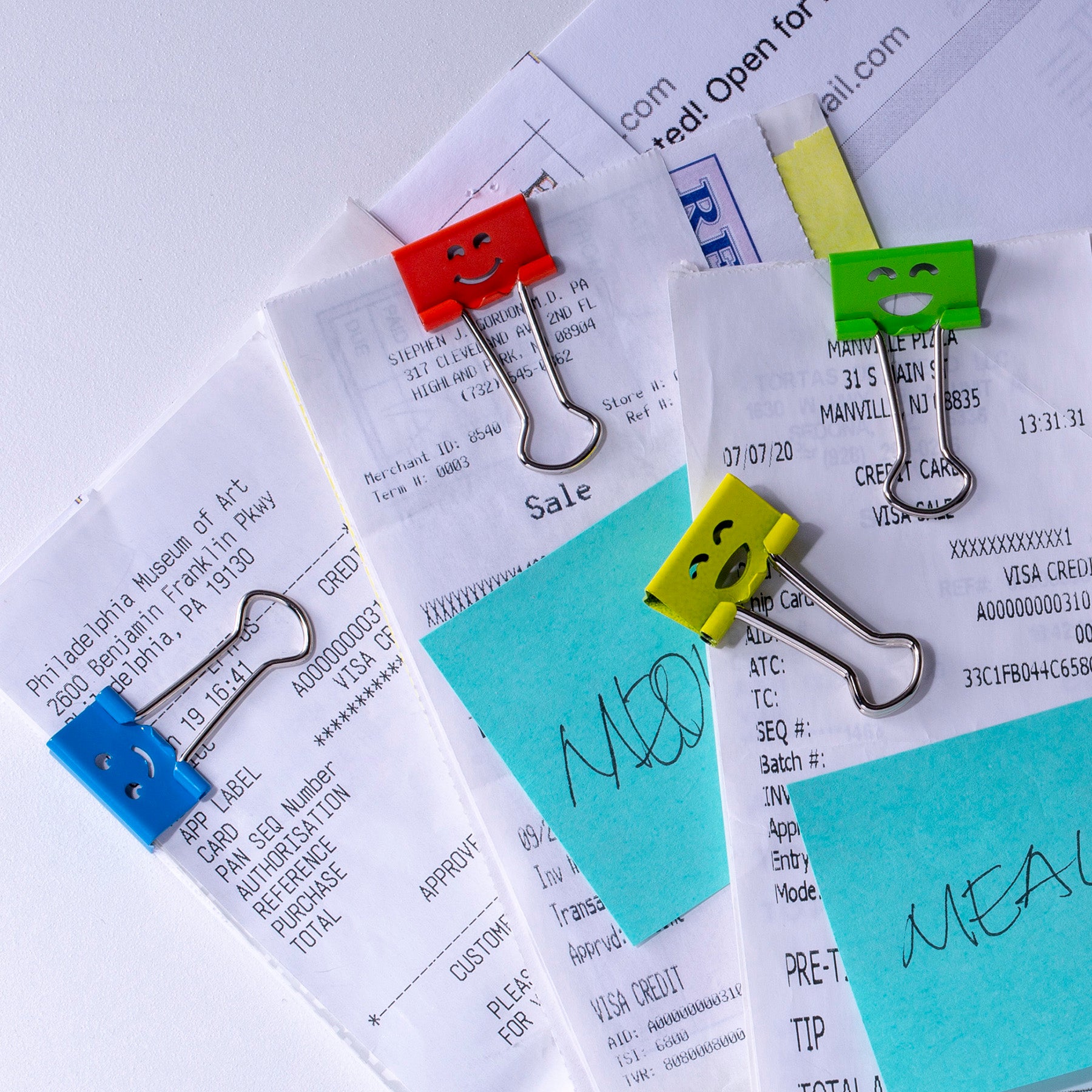 Smiling Face Binder Clips, Small, Assorted Colors, Pack of 42