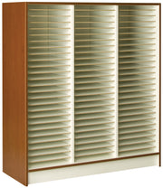 Band/Orchestra Folio Storage, Door Style: Open, Battle Creek Oak, 54"H x 48"W x 20"D