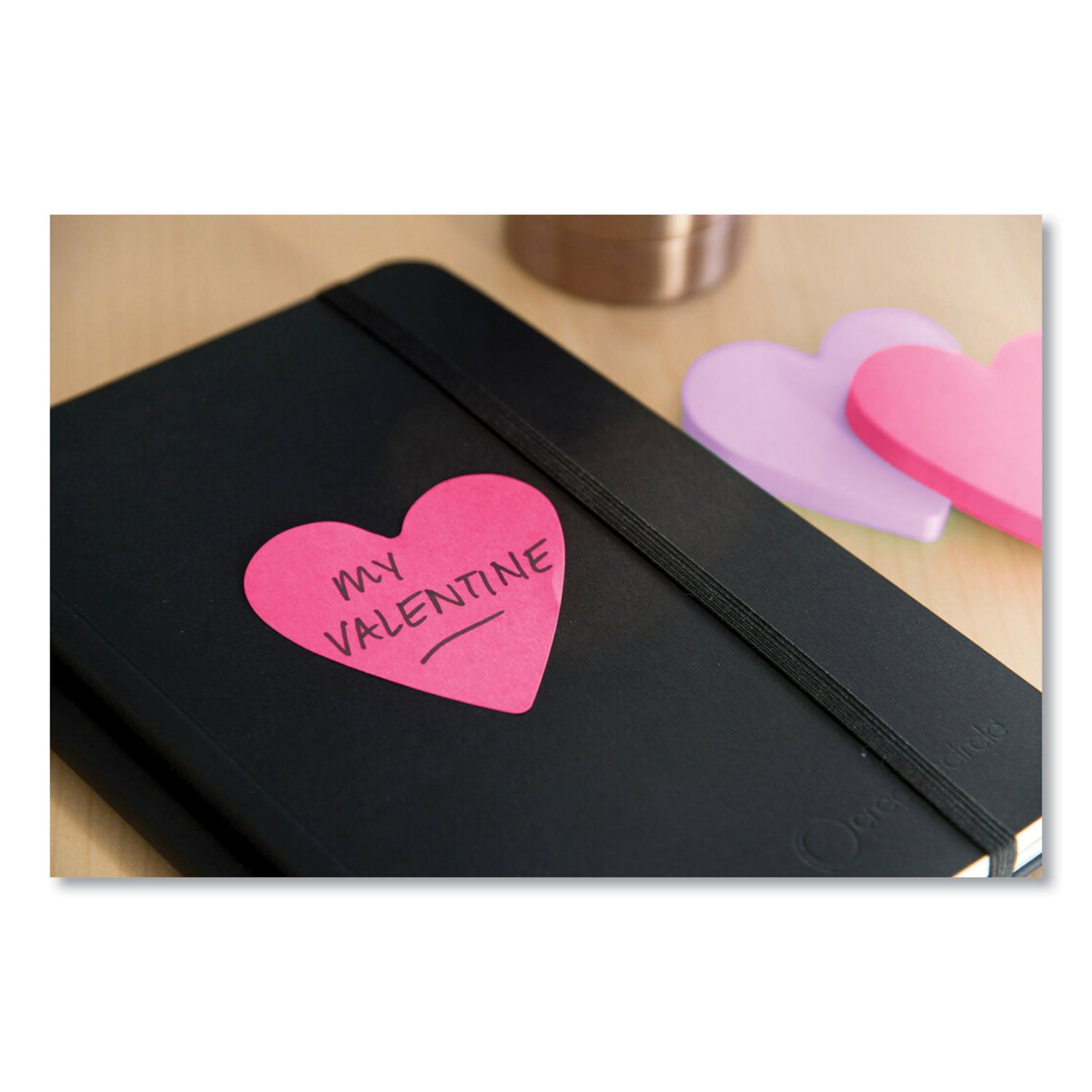 Post-it&reg; Die-Cut Notes - 3" Flag/Note Width x 3" Flag/Note Length - Star, Heart - 75 Sheets per Pad - Unruled - Purple, Pink - Self-adhesive, Self-stick - 1 Pack