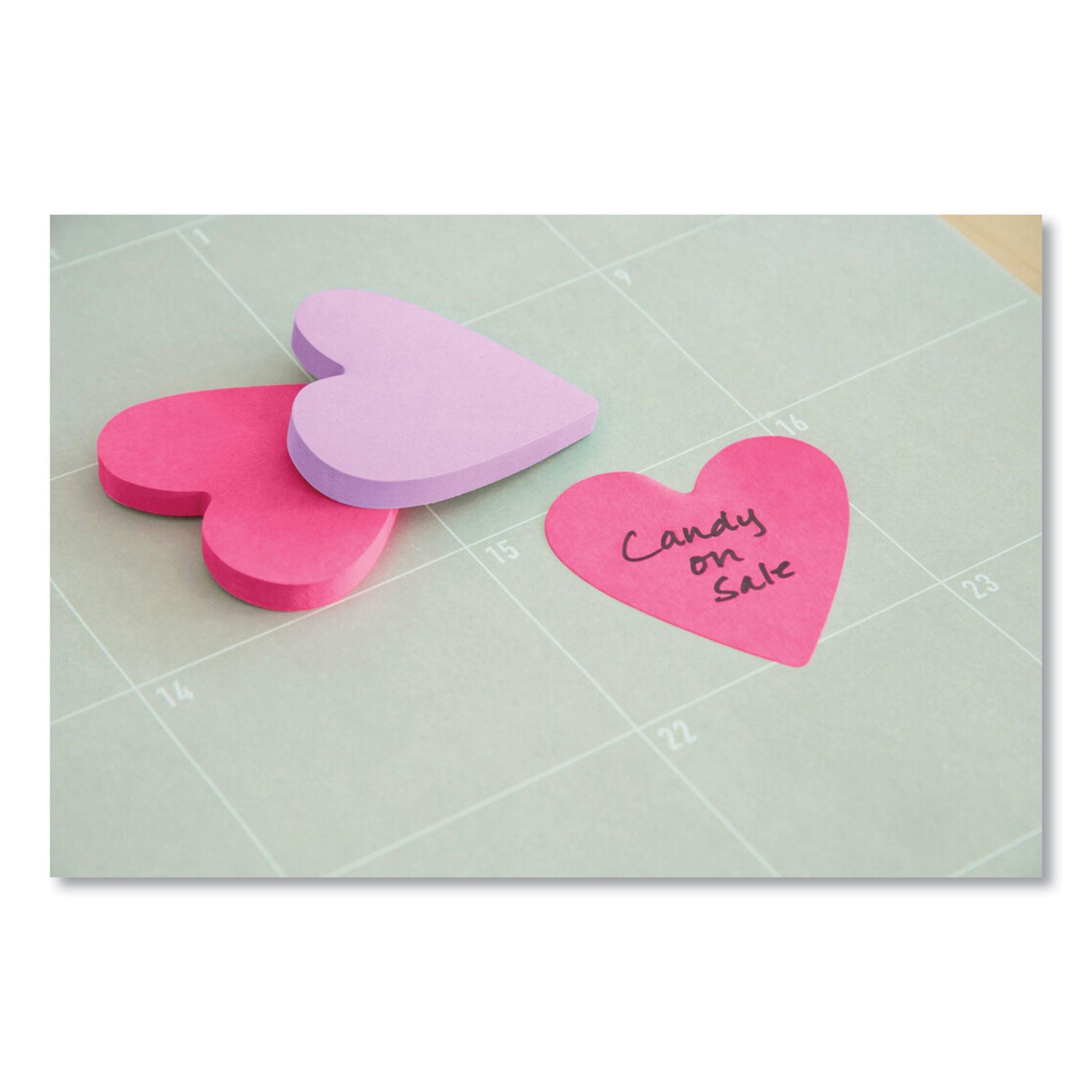 Post-it&reg; Die-Cut Notes - 3" Flag/Note Width x 3" Flag/Note Length - Star, Heart - 75 Sheets per Pad - Unruled - Purple, Pink - Self-adhesive, Self-stick - 1 Pack